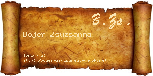 Bojer Zsuzsanna névjegykártya